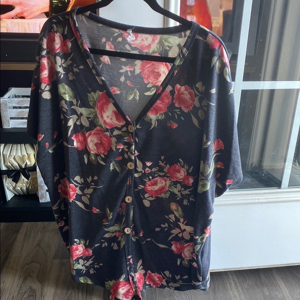 Floral Button-Up Women's Top